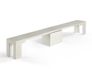 Banc extensible en bois pour salle à manger, jusqu’à 6 places, bouleau canadien