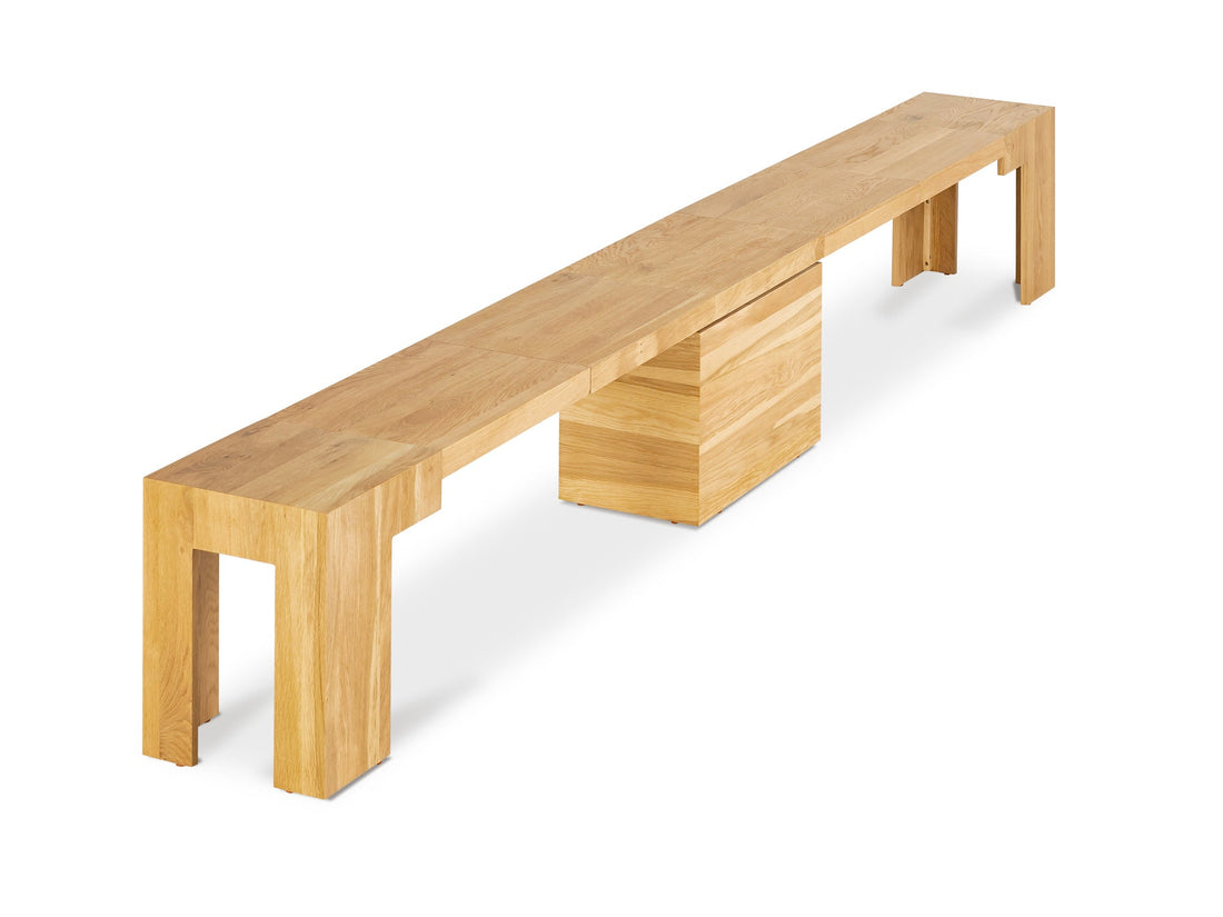 Banc extensible en bois pour salle à manger, jusqu’à 6 places, chêne scandinave — vue 3