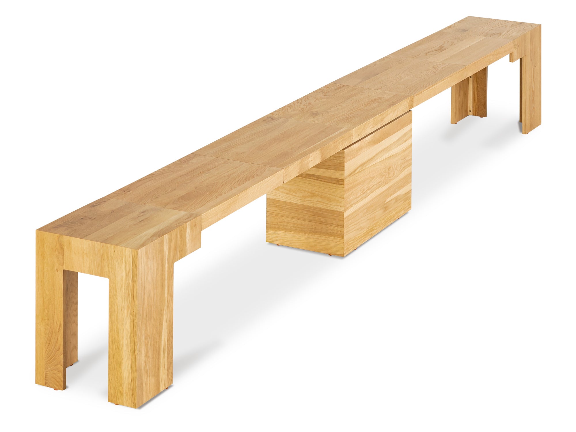 Banc extensible en bois pour salle à manger, jusqu’à 6 places, chêne scandinave — vue 6