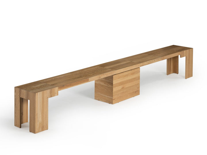 Banc extensible en bois pour salle à manger, jusqu’à 6 places, chêne scandinave — vue 1