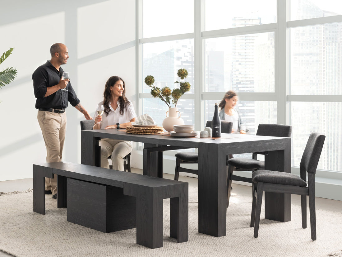 Banc extensible en bois pour salle à manger, jusqu’à 6 places, hickory fumé — vue 10