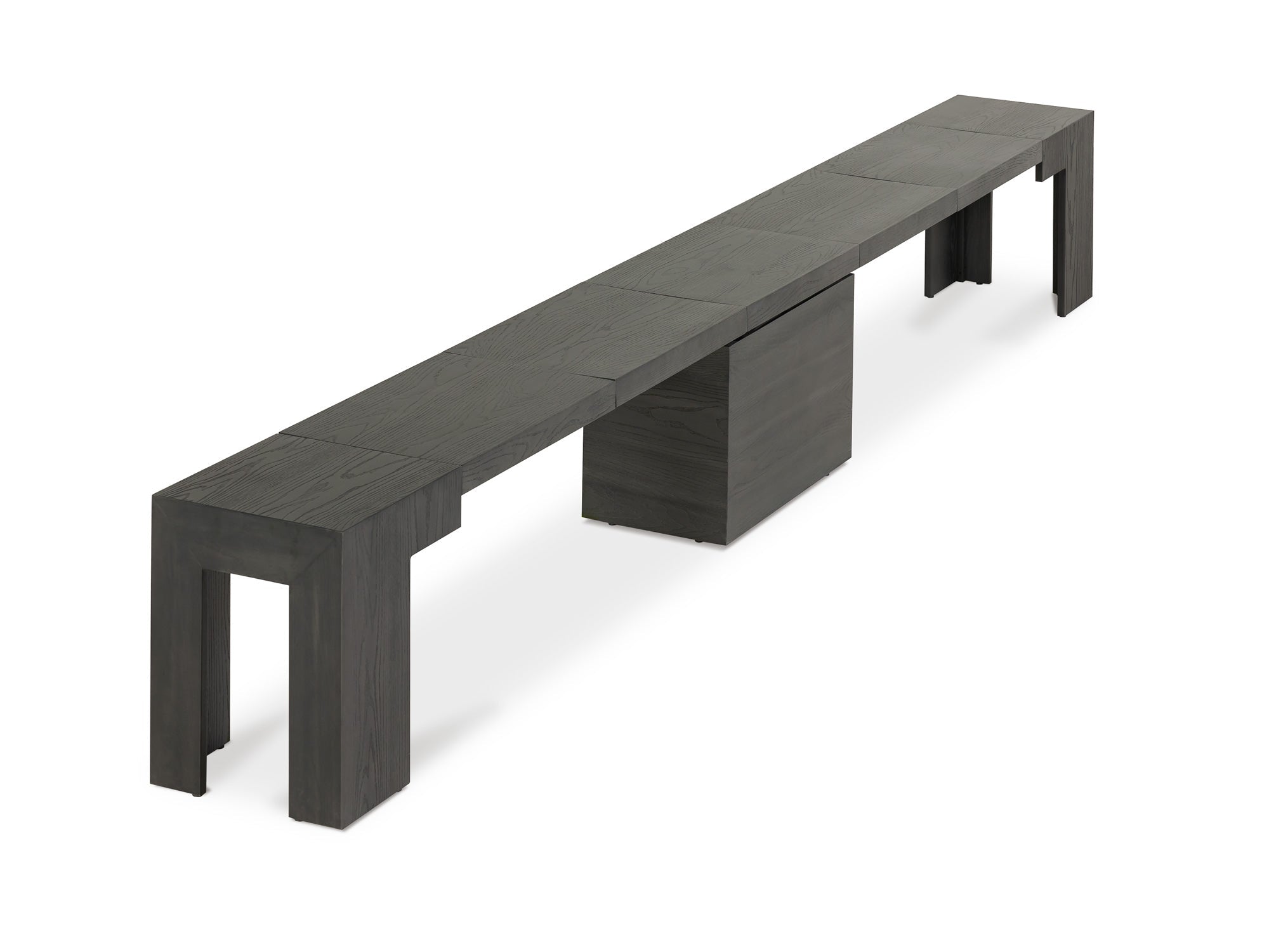 Banc extensible en bois pour salle à manger, jusqu’à 6 places, hickory fumé — vue 3
