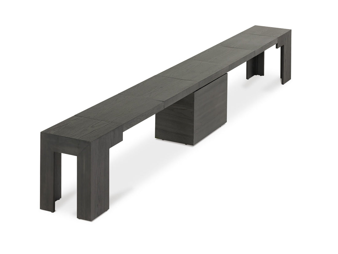 Banc extensible en bois pour salle à manger, jusqu’à 6 places, hickory fumé — vue 3