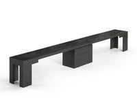 Banc extensible en bois pour salle à manger, jusqu’à 6 places, hickory fumé — vue 1