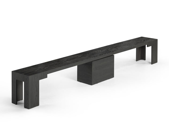 Banc extensible en bois pour salle à manger, jusqu’à 6 places, hickory fumé — vue 1