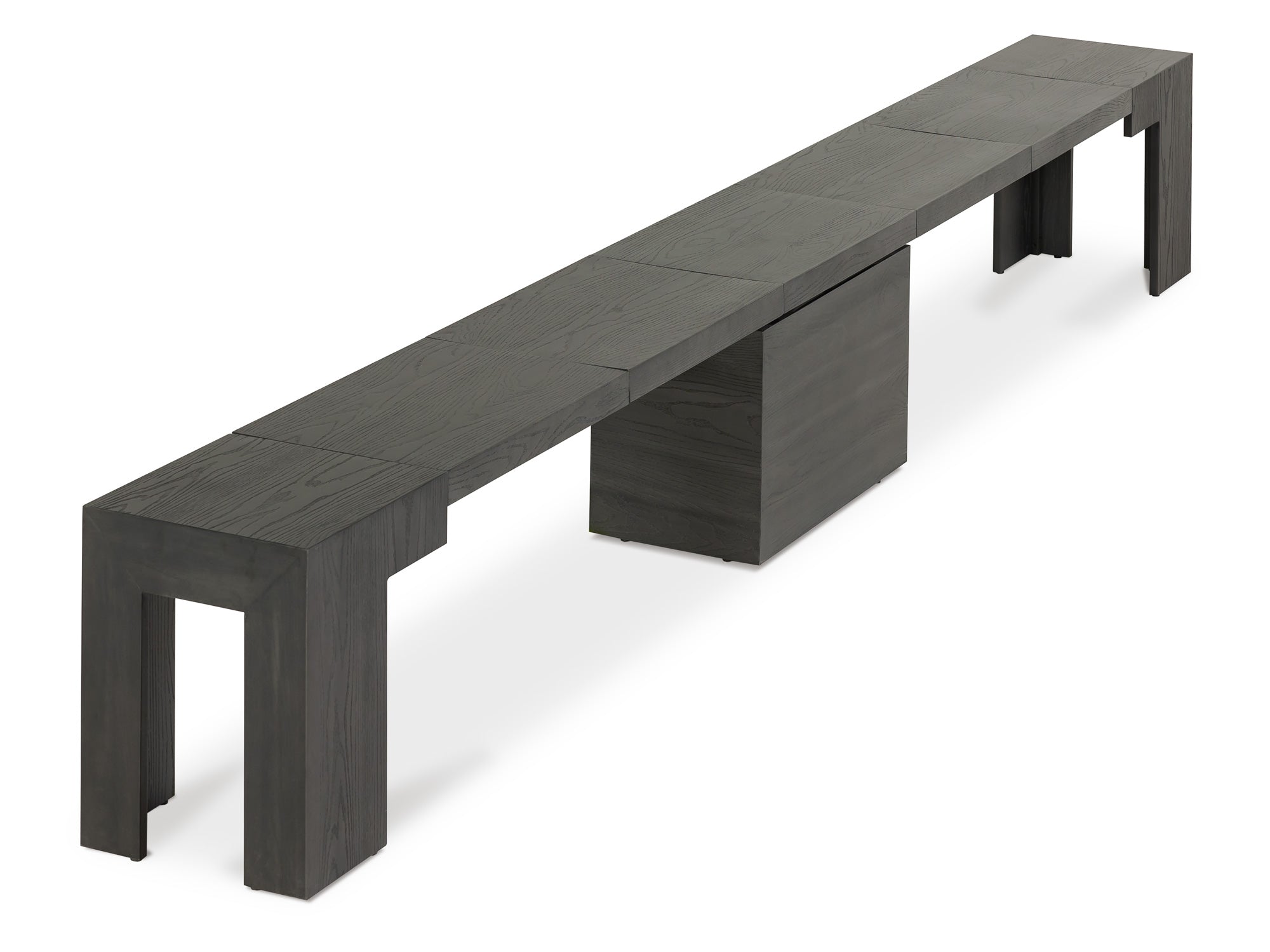 Banc extensible en bois pour salle à manger, jusqu’à 6 places, hickory fumé — vue 6