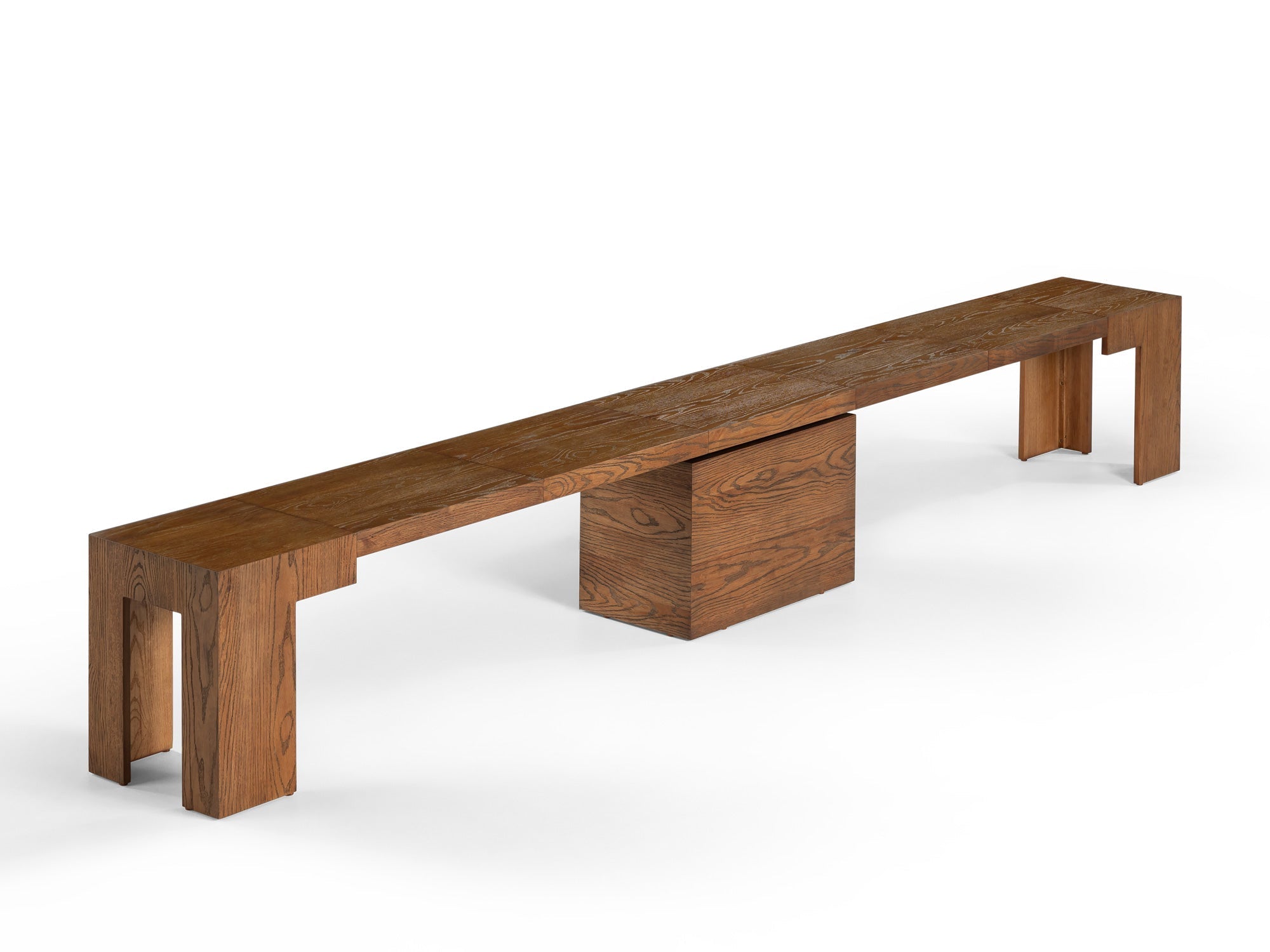 Banc extensible en bois pour salle à manger, jusqu’à 6 places, noyer américain — vue 1