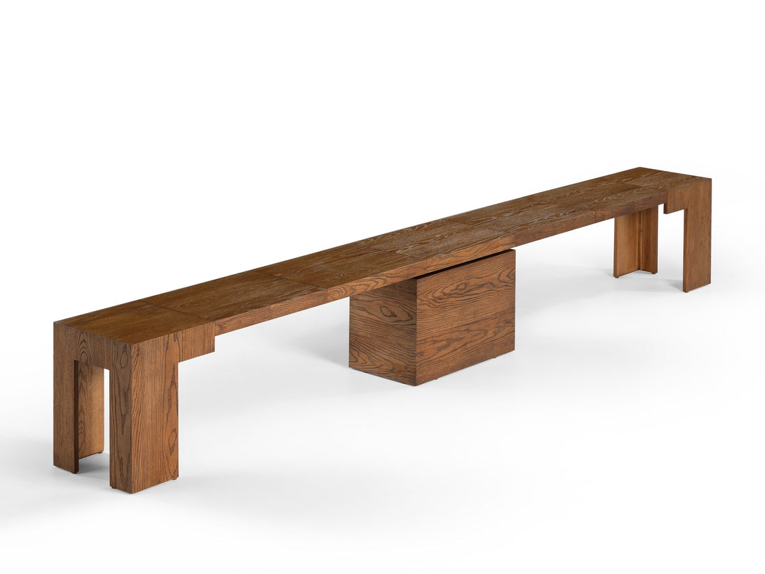 Banc extensible en bois pour salle à manger, jusqu’à 6 places, noyer américain — vue 1