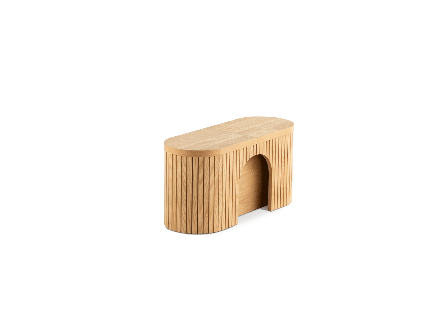 Banc extensible courbé pour table ronde, jusqu’à 4 places, chêne scandinave — vue 2
