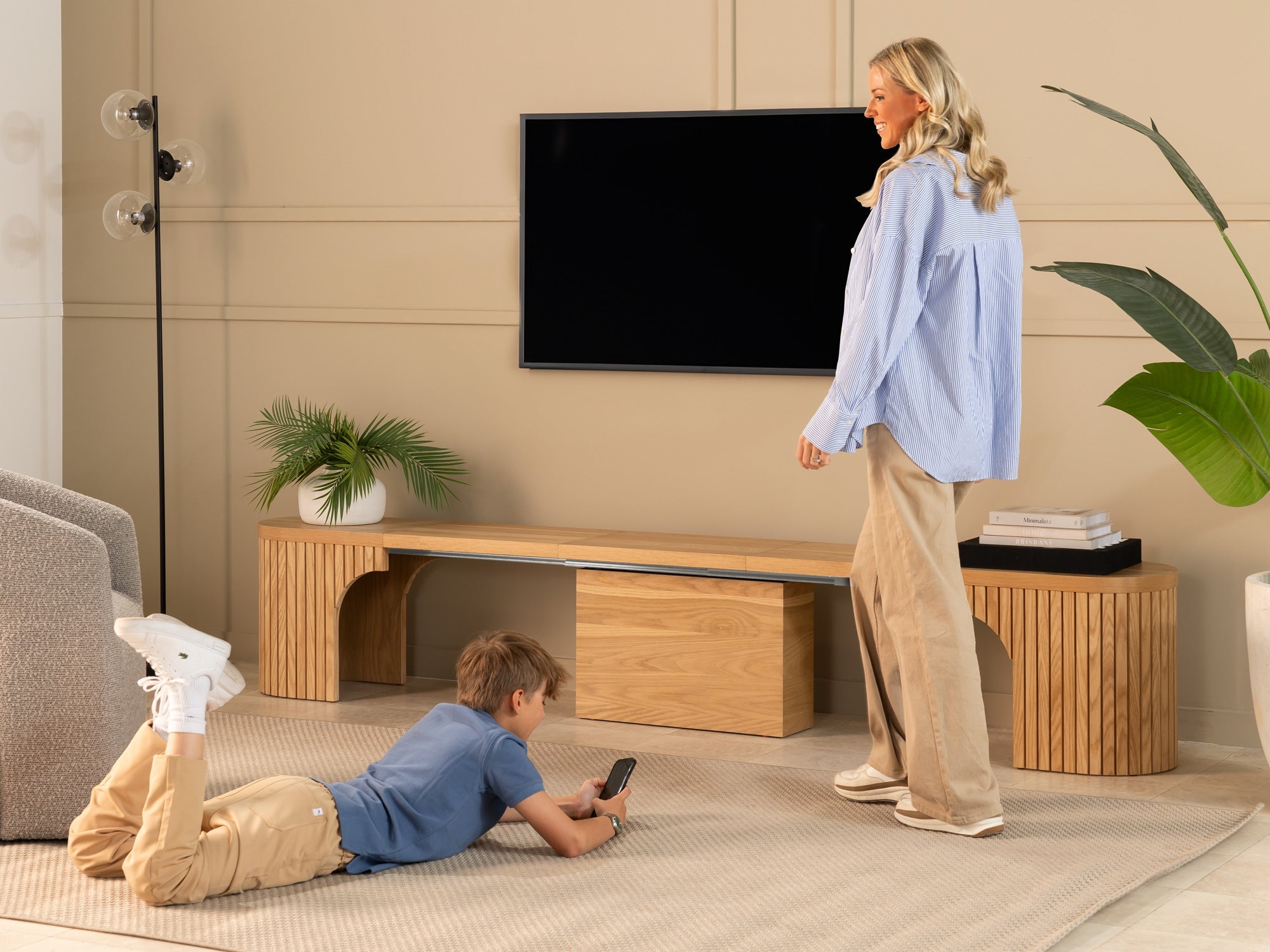 Banc extensible courbé pour table ronde, jusqu’à 4 places, chêne scandinave — vue 8