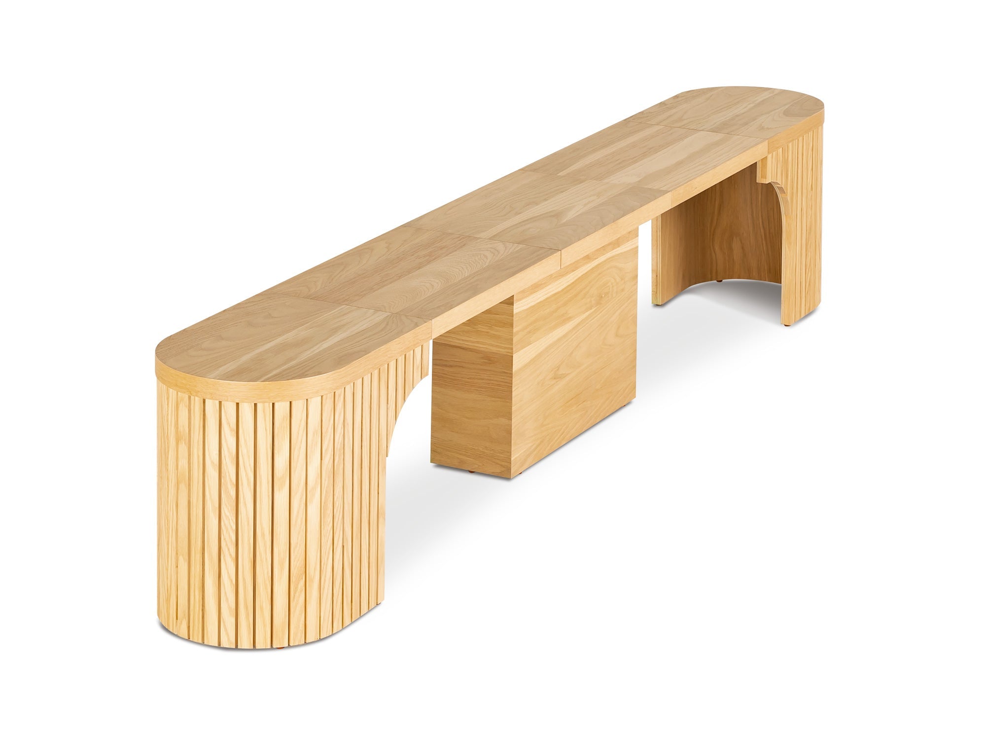 Banc extensible courbé pour table ronde, jusqu’à 4 places, chêne scandinave — vue 3