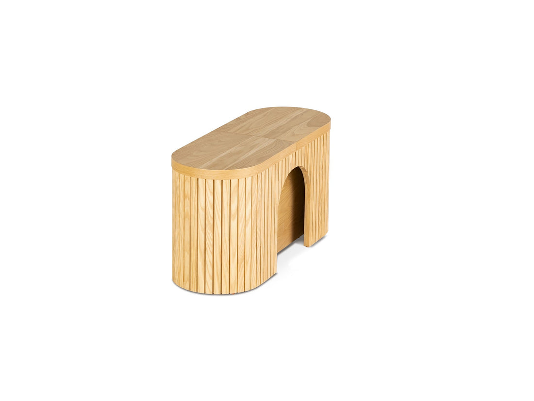 Banc extensible courbé pour table ronde, jusqu’à 4 places, chêne scandinave — vue 4