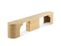 Banc extensible courbé pour table ronde, jusqu’à 4 places, chêne scandinave — vue 1