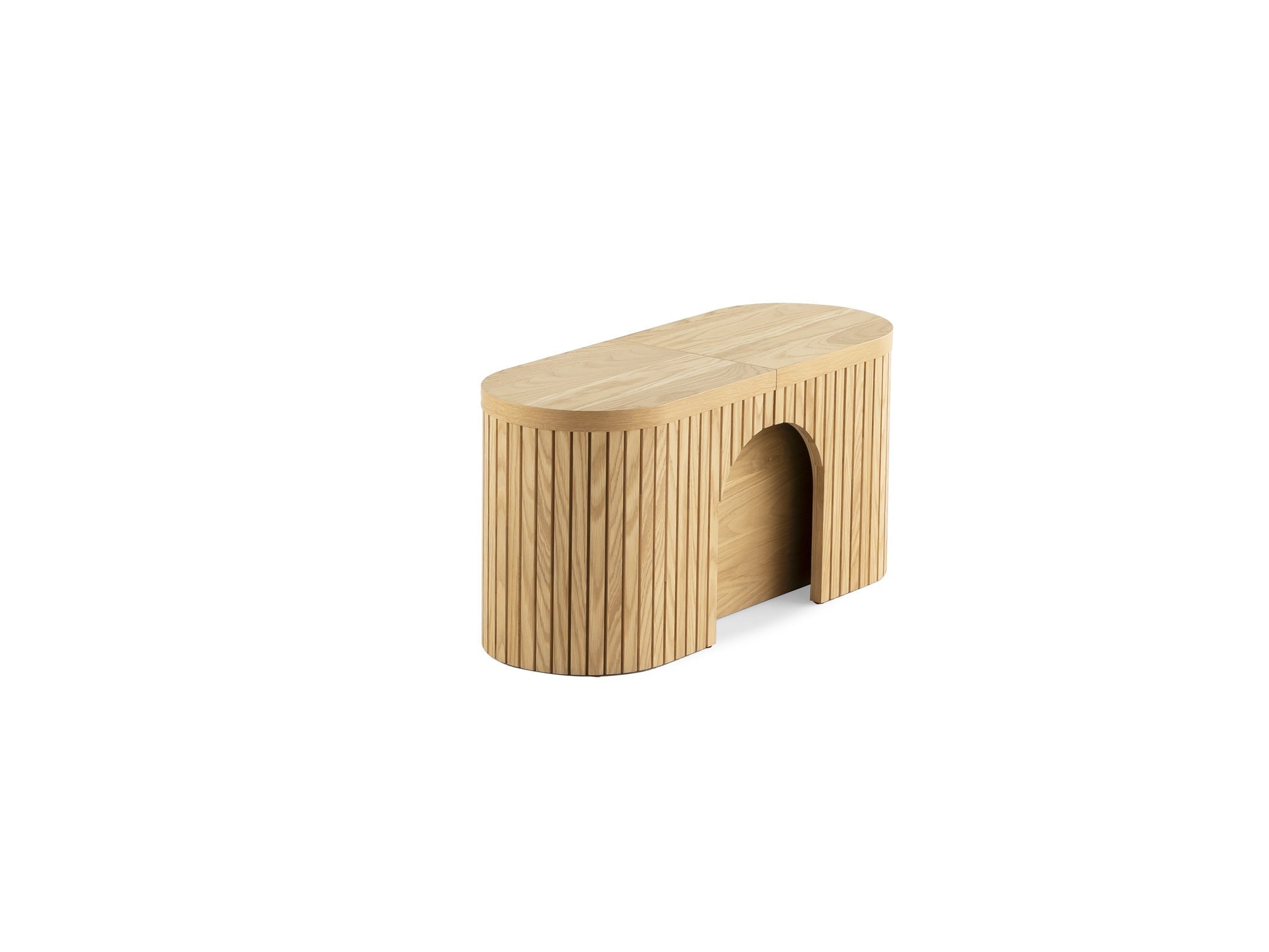 Banc extensible courbé pour table ronde, jusqu’à 4 places, chêne scandinave — vue 5