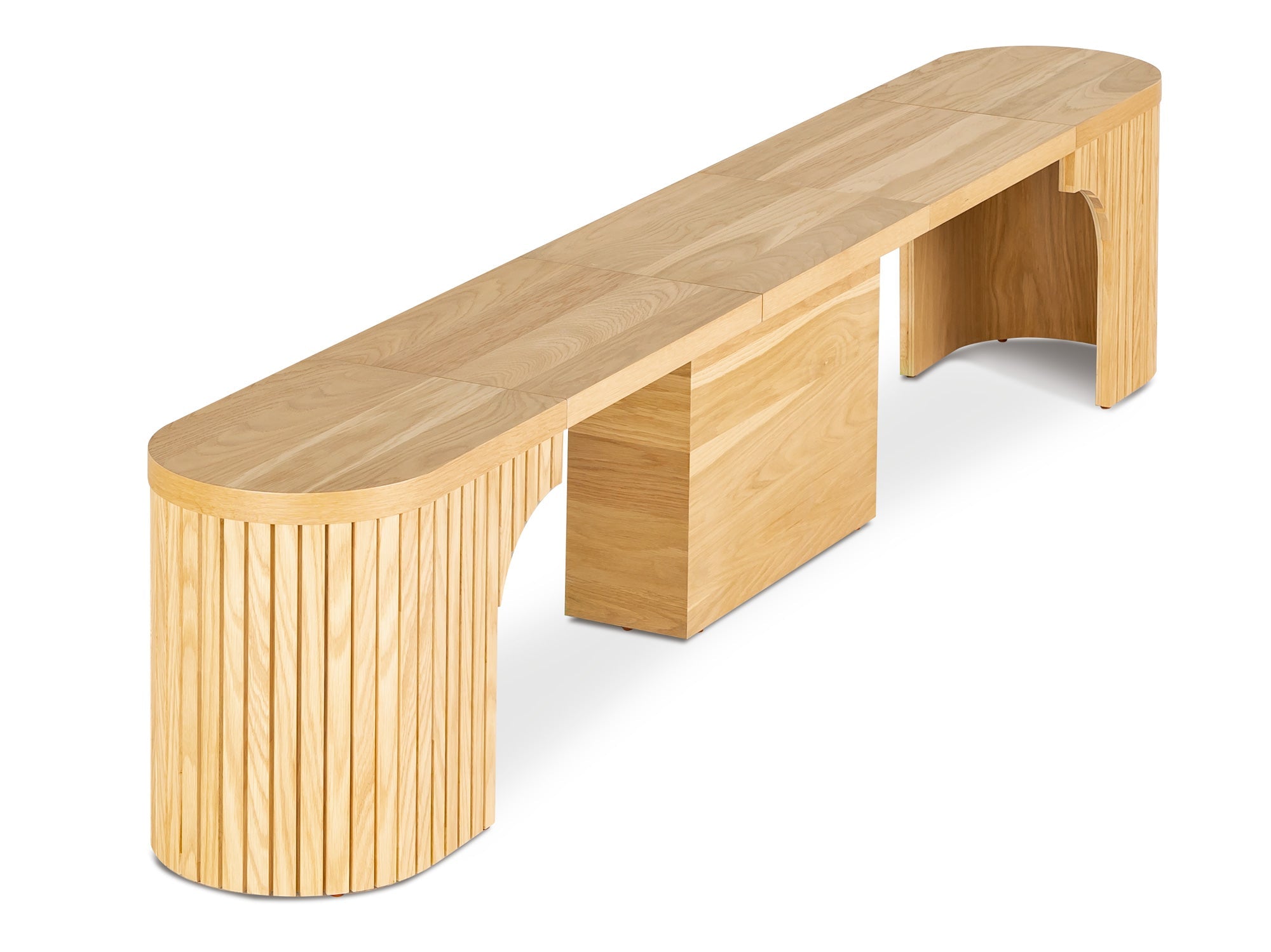Banc extensible courbé pour table ronde, jusqu’à 4 places, chêne scandinave — vue 6