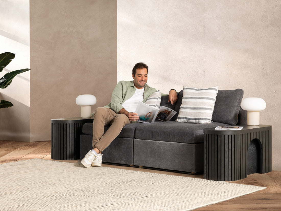 Banc extensible courbé pour table ronde, jusqu’à 4 places, hickory fumé — vue 9