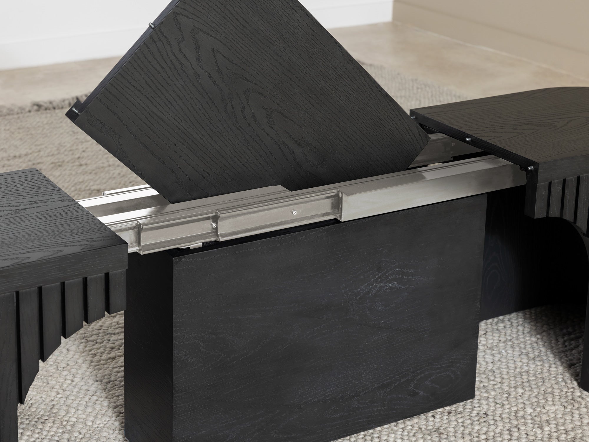 Banc extensible courbé pour table ronde, jusqu’à 4 places, hickory fumé — vue 12