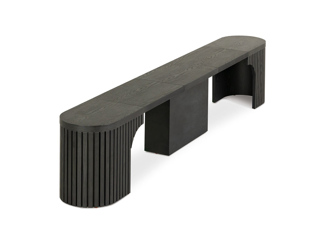 Banc extensible courbé pour table ronde, jusqu’à 4 places, hickory fumé — vue 3