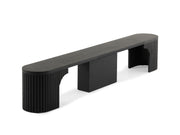 Banc extensible courbé pour table ronde, jusqu’à 4 places, hickory fumé