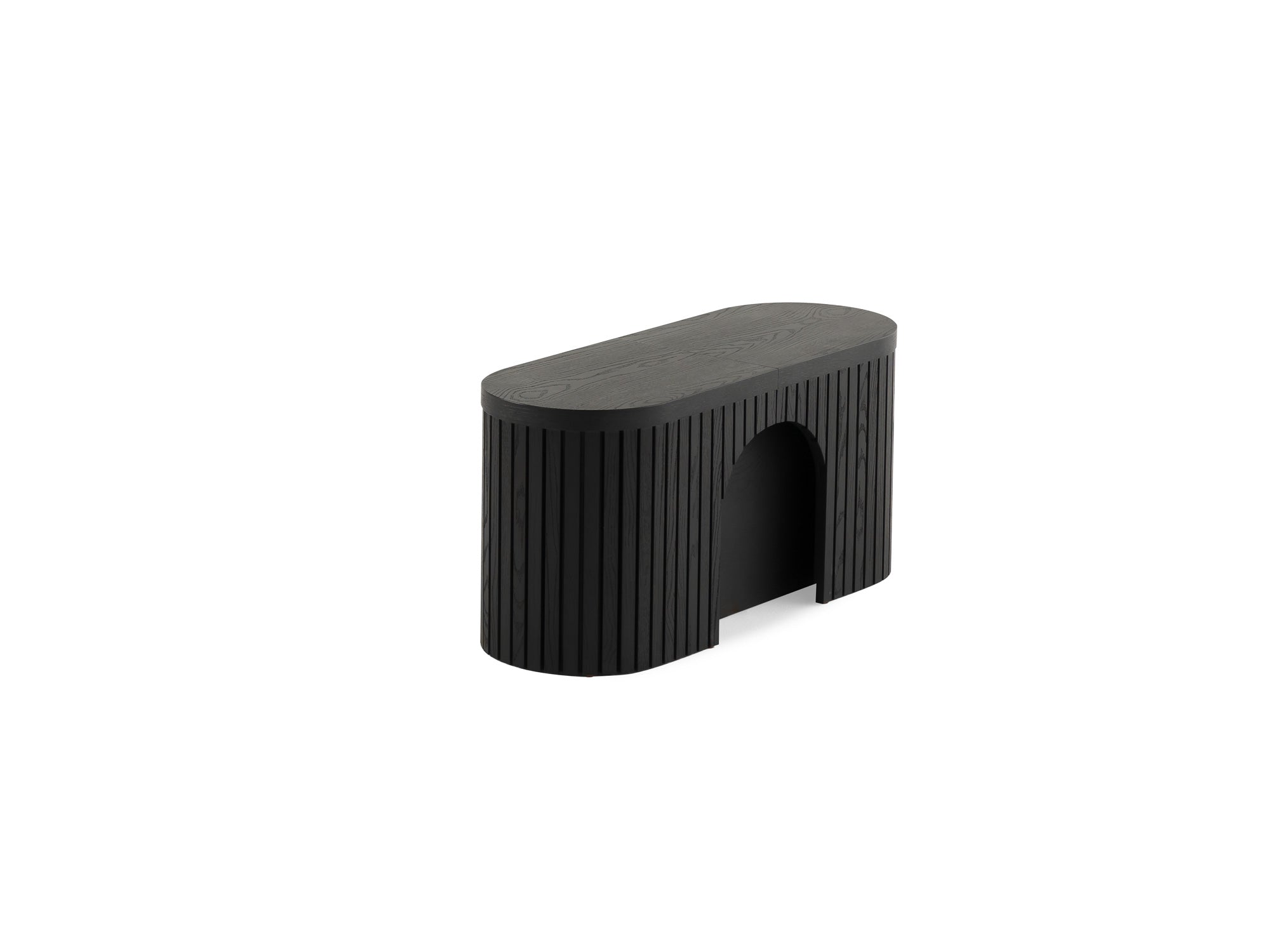 Banc extensible courbé pour table ronde, jusqu’à 4 places, hickory fumé — vue 5