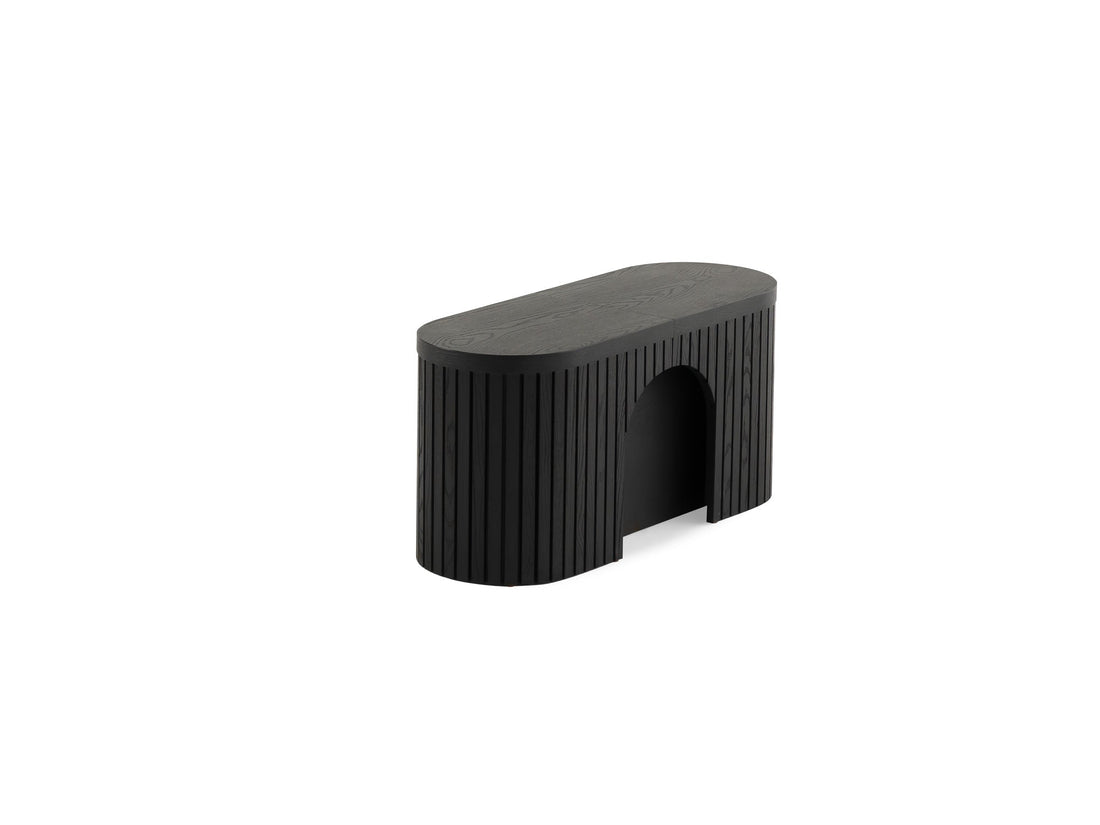 Banc extensible courbé pour table ronde, jusqu’à 4 places, hickory fumé — vue 5