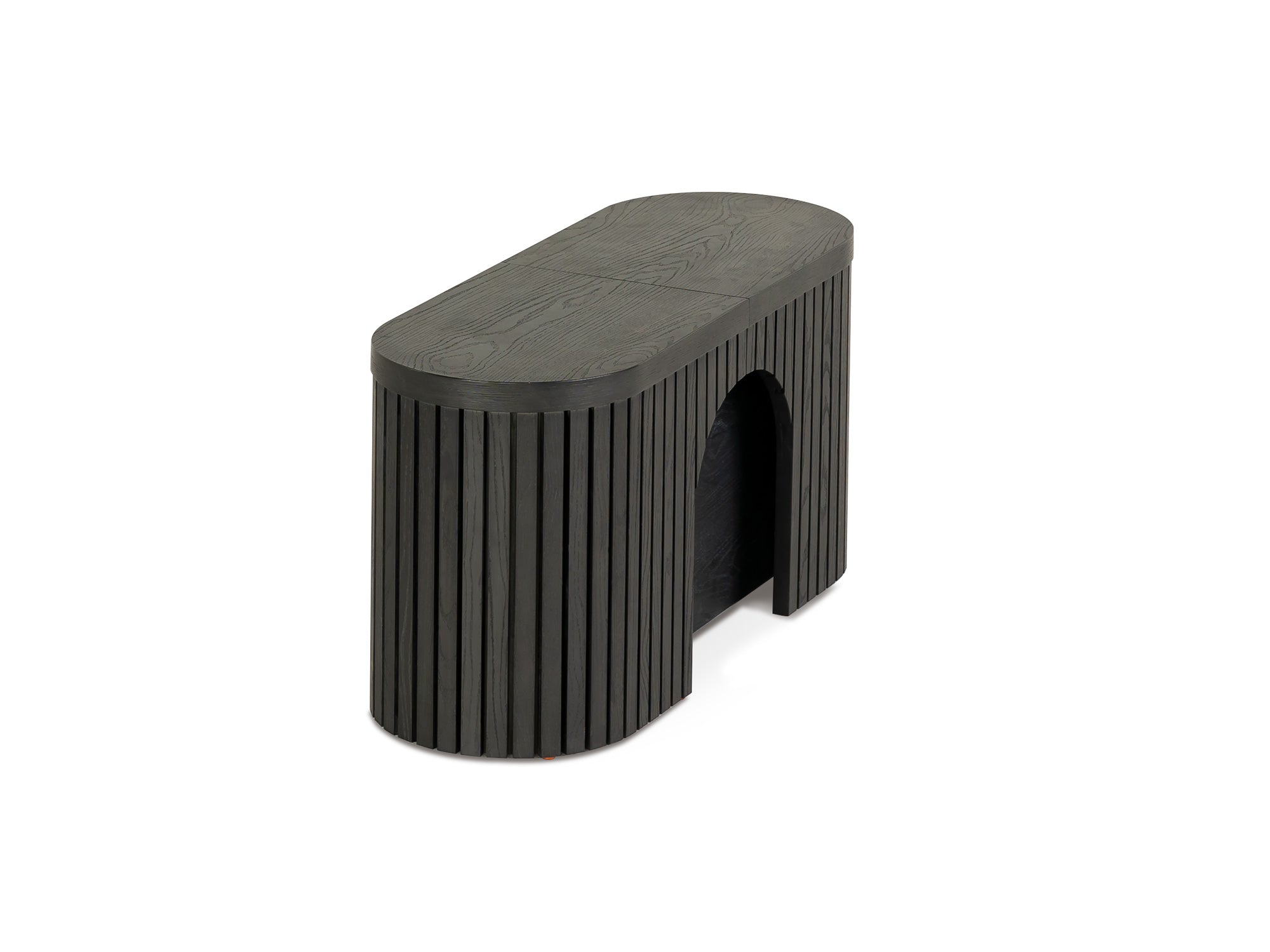 Banc extensible courbé pour table ronde, jusqu’à 4 places, hickory fumé — vue 6