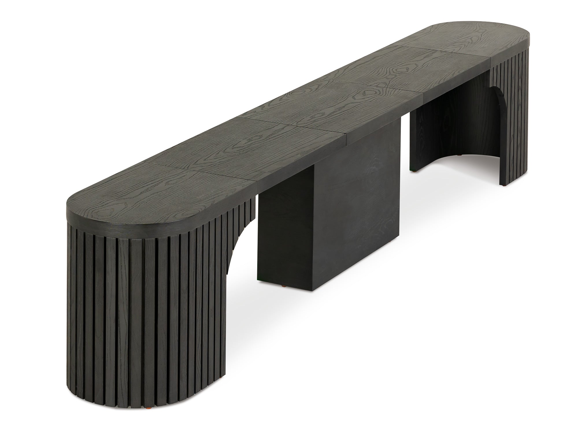 Banc extensible courbé pour table ronde, jusqu’à 4 places, hickory fumé — vue 7