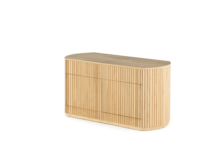 Buffet arrondi avec rangement intégré, chêne scandinave — vue 2