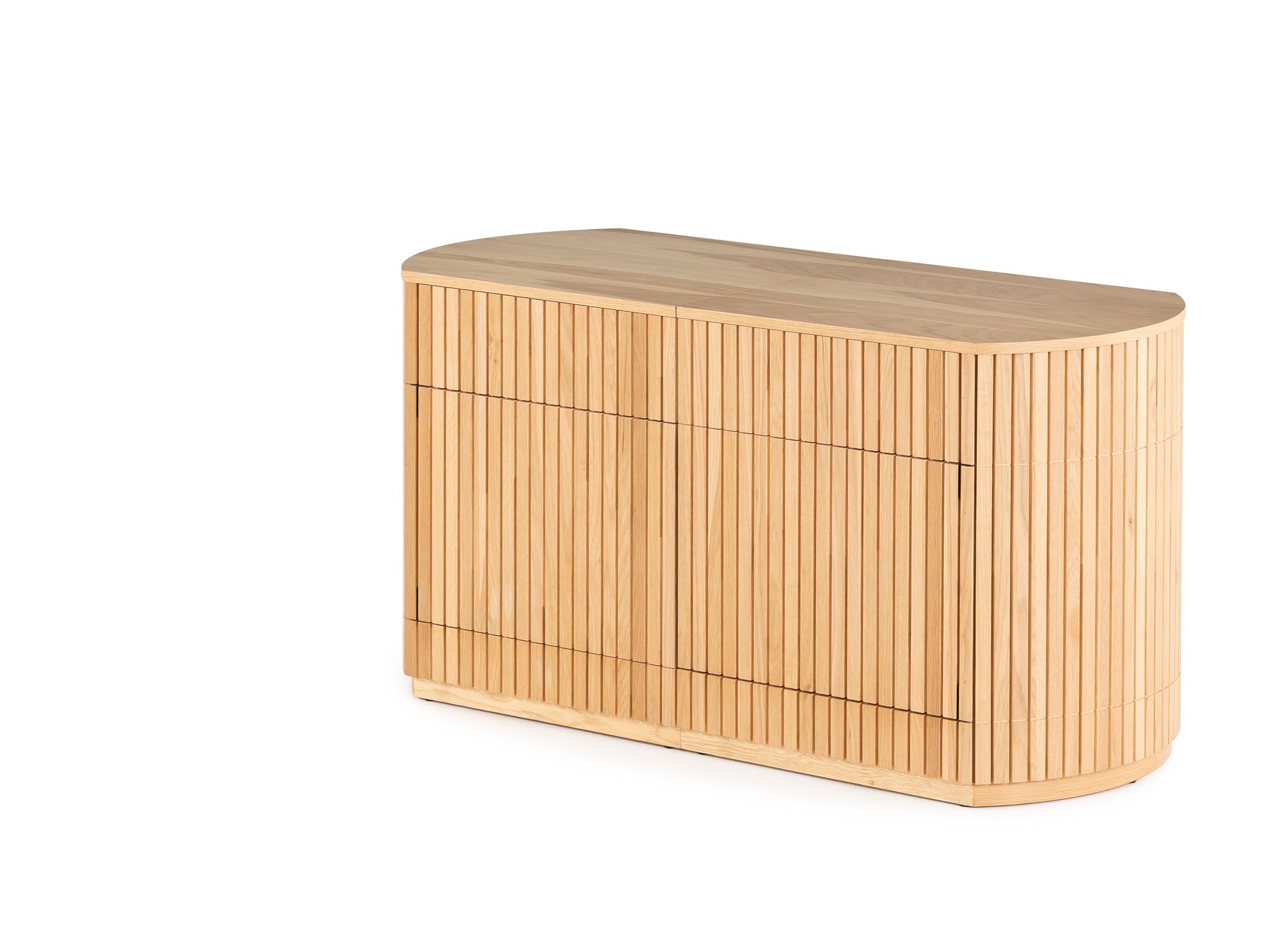Buffet arrondi avec rangement intégré, chêne scandinave — vue 3