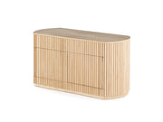 Buffet arrondi avec rangement intégré, chêne scandinave