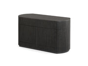 Buffet arrondi avec rangement intégré, hickory fumé