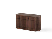 Buffet arrondi avec rangement intégré, noyer brun — vue 1