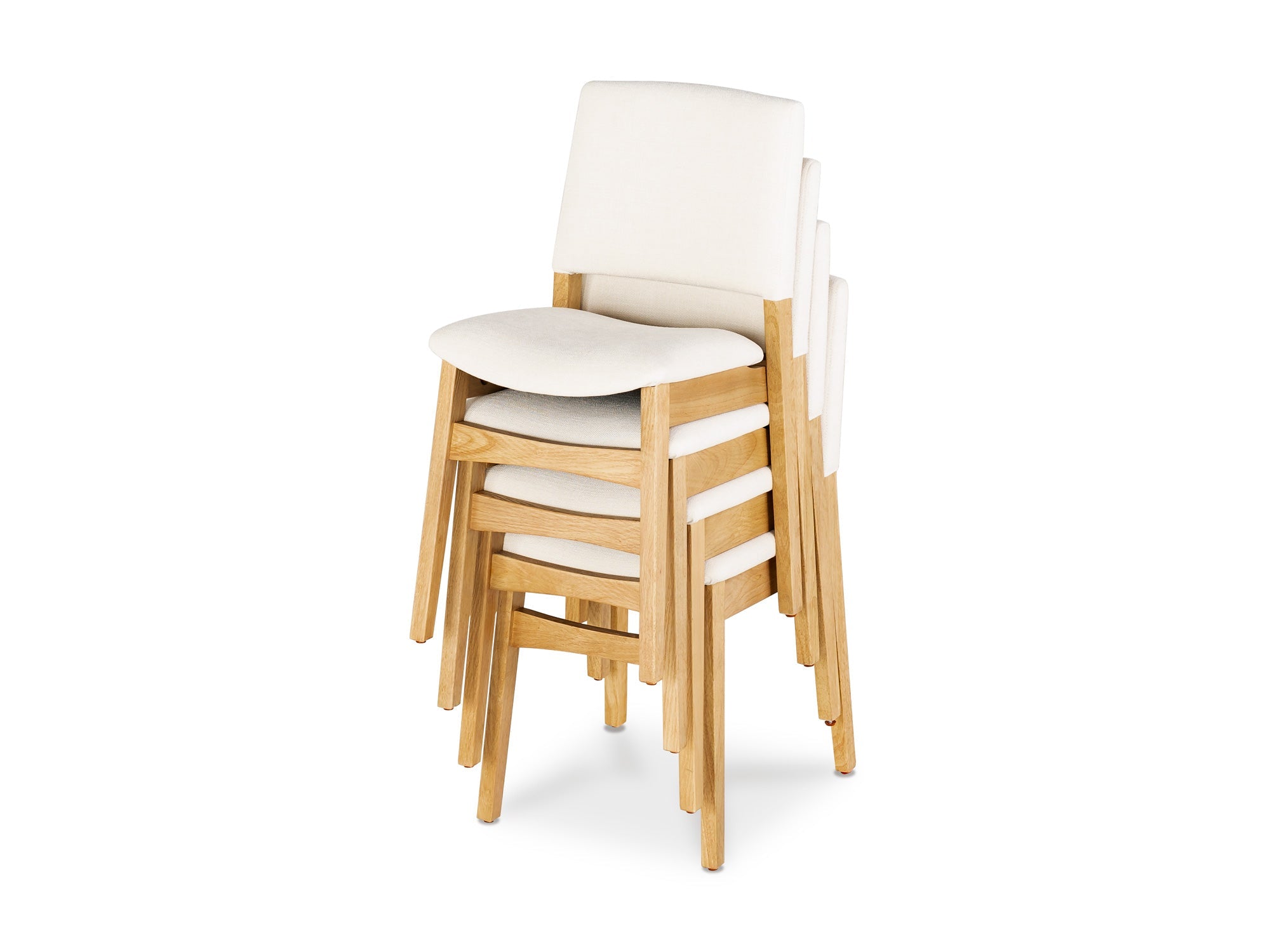 Chaise de salle à manger empilable en bois, chêne scandinave — vue 3