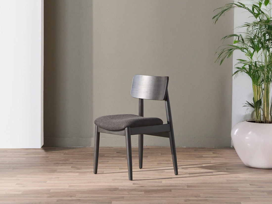 Chaise de salle à manger à dossier enveloppant, hickory fumé — vue 8