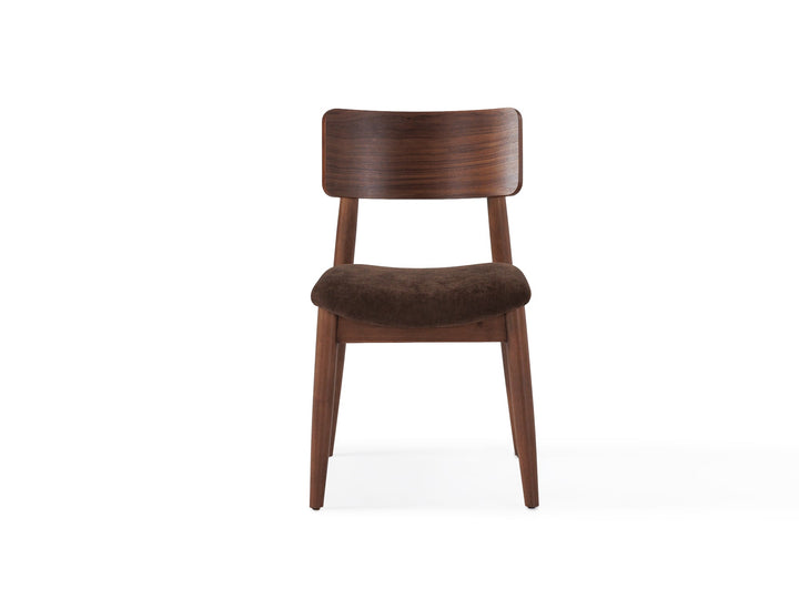 Chaise de salle à manger à dossier enveloppant, noyer brun — vue 2