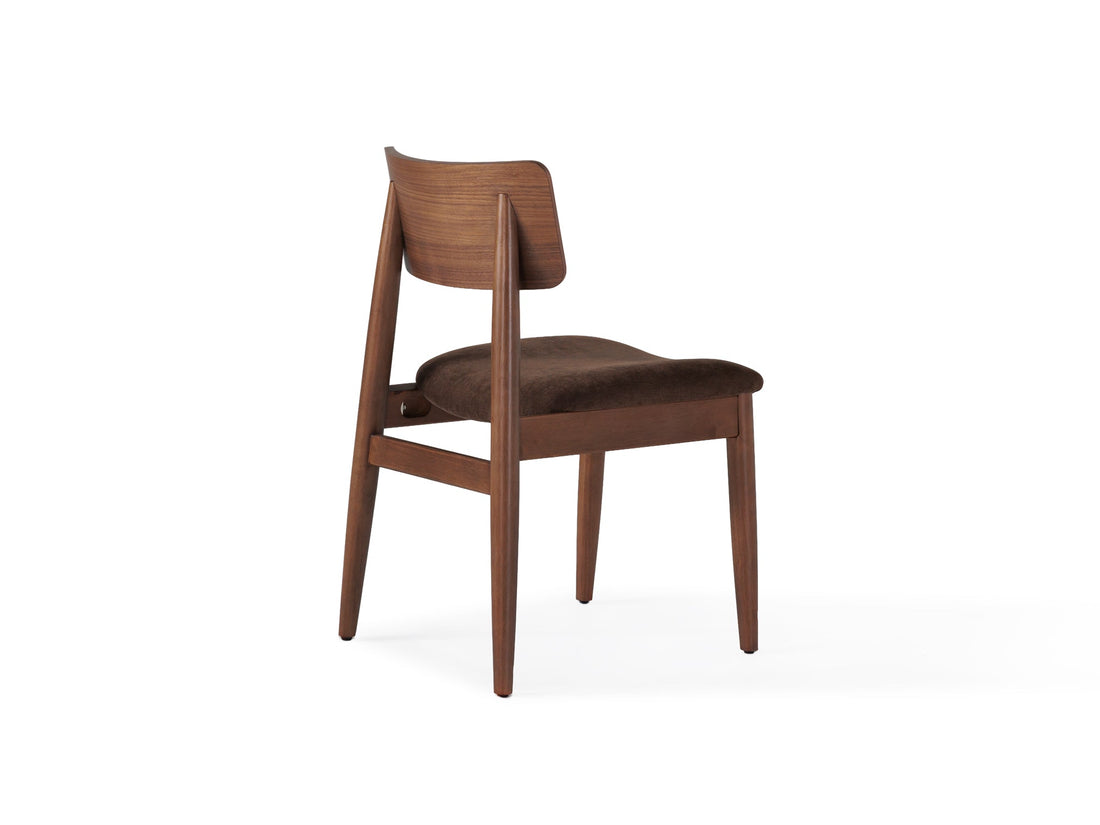 Chaise de salle à manger à dossier enveloppant, noyer brun — vue 3