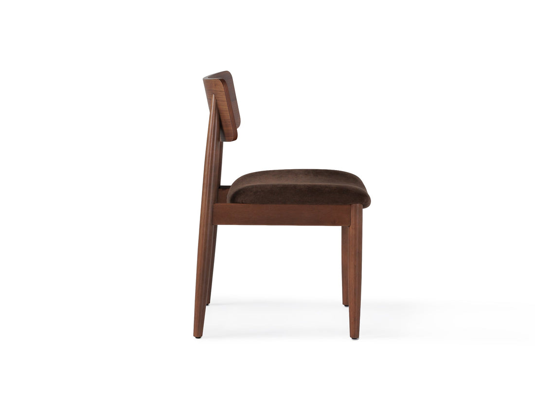 Chaise de salle à manger à dossier enveloppant, noyer brun — vue 4