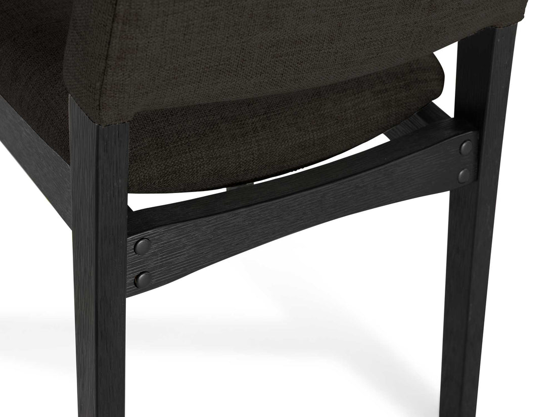 Chaise de salle à manger empilable en bois, hickory fumé — vue 10