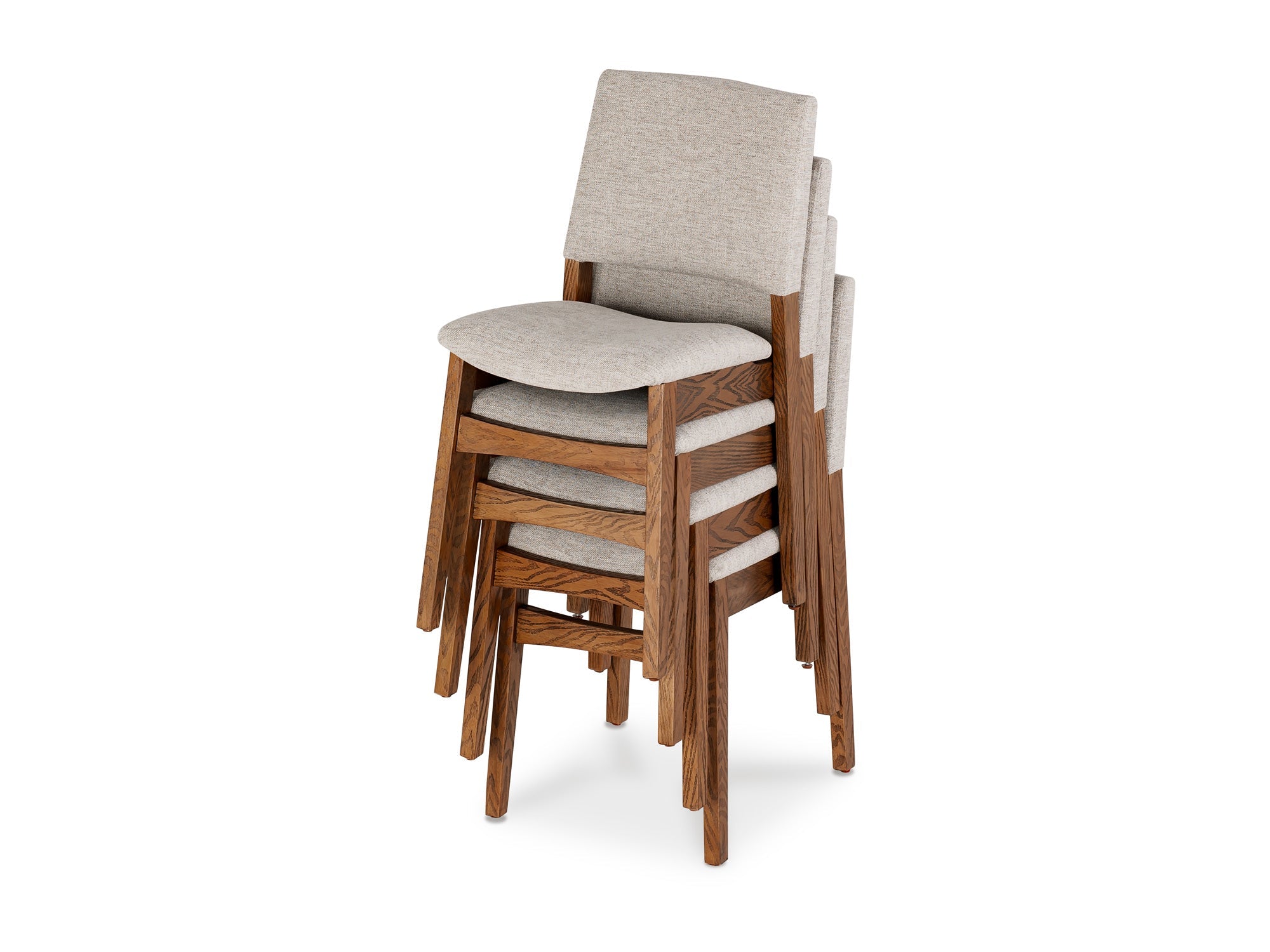 Chaise de salle à manger empilable en bois, noyer américain — vue 2