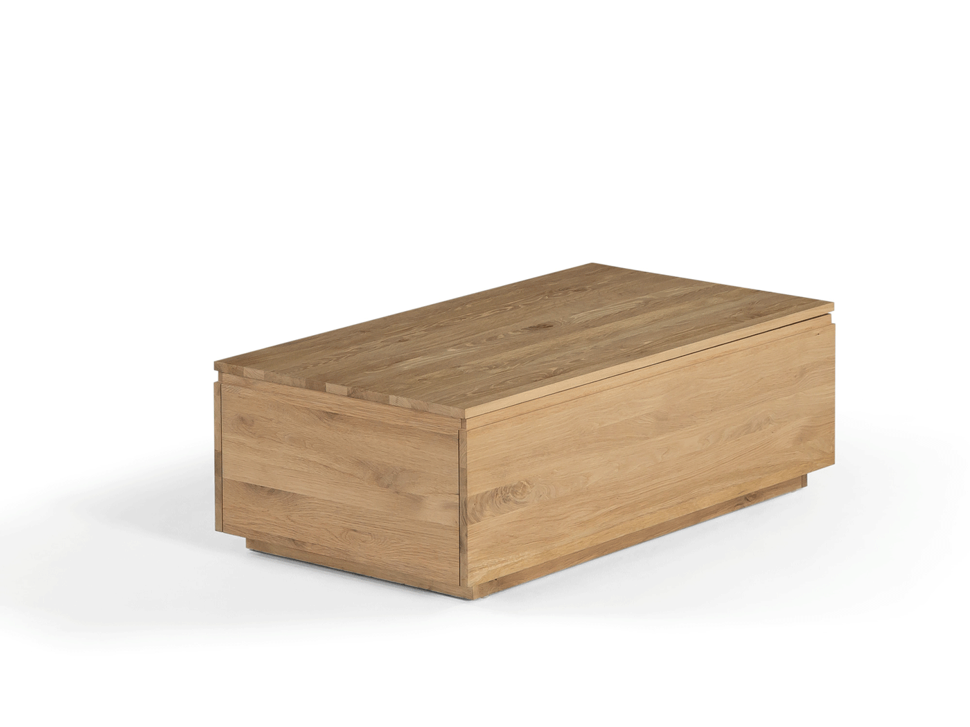 Table basse relevable et extensible en bois, avec rangement, chêne scandinave — vue 2