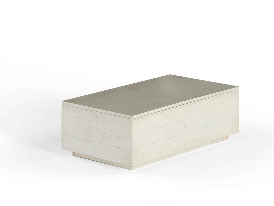 Table basse relevable et extensible en bois, avec rangement, bouleau canadien — vue 2