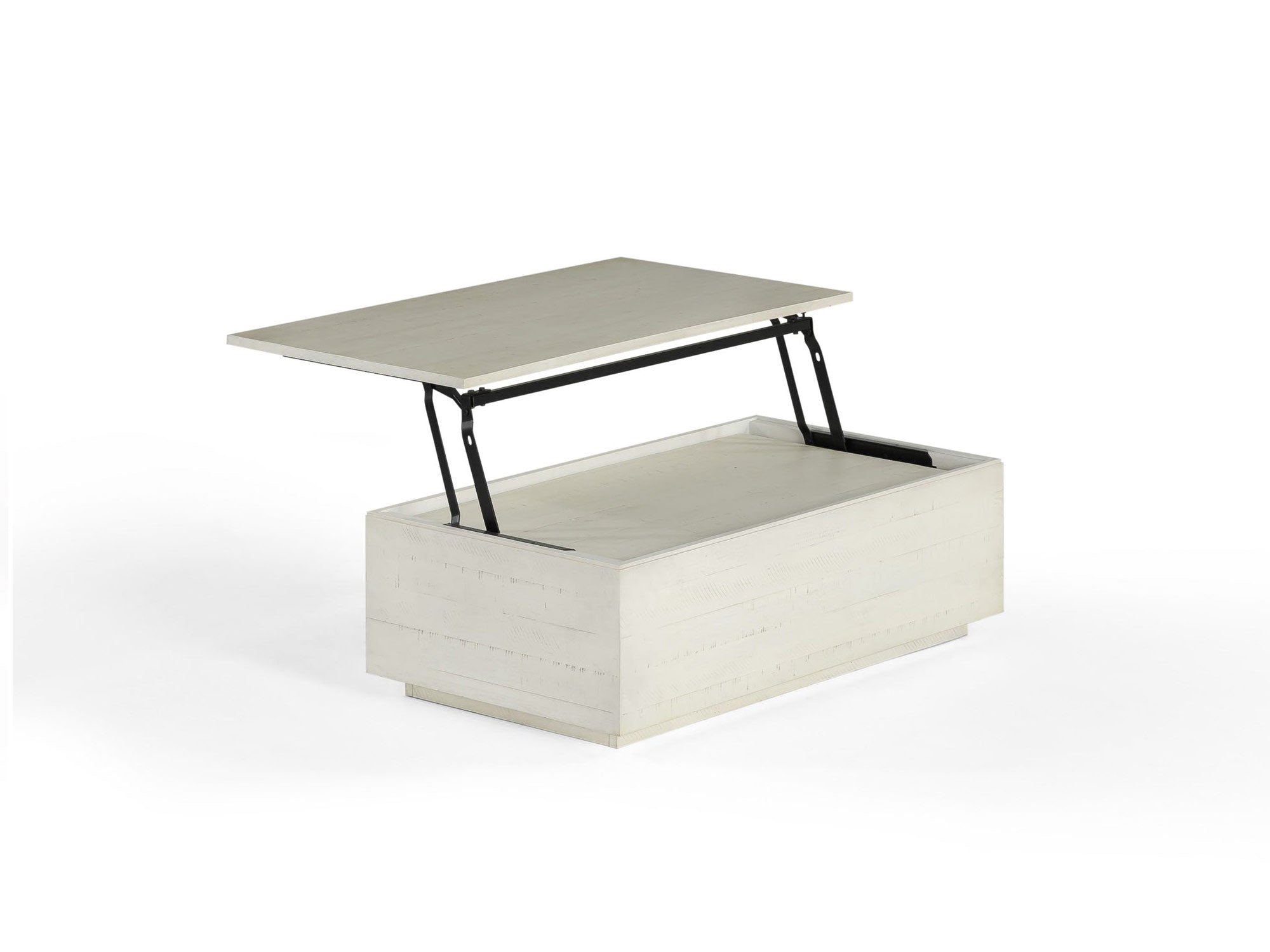 Table basse relevable et extensible en bois, avec rangement, bouleau canadien — vue 7
