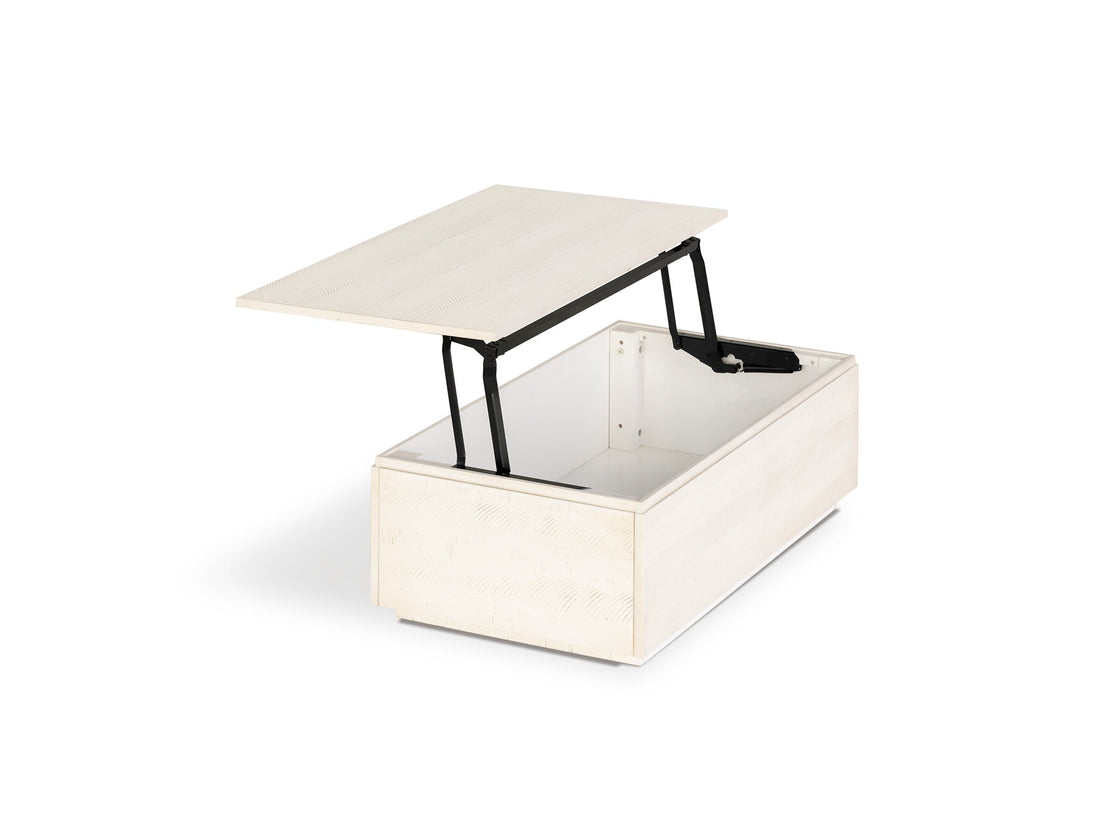 Table basse relevable et extensible en bois, avec rangement, bouleau canadien — vue 5