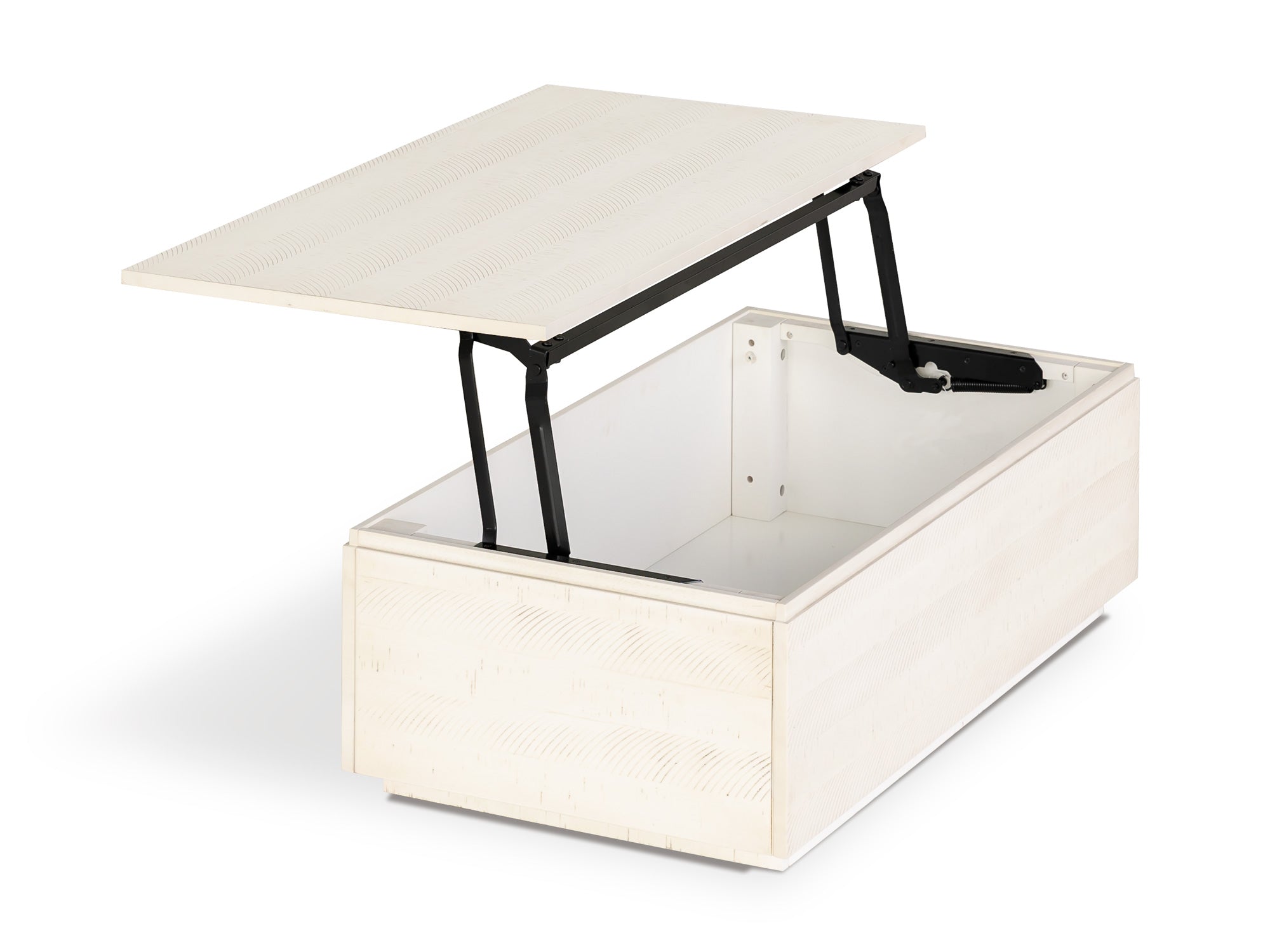 Table basse relevable et extensible en bois, avec rangement, bouleau canadien — vue 9