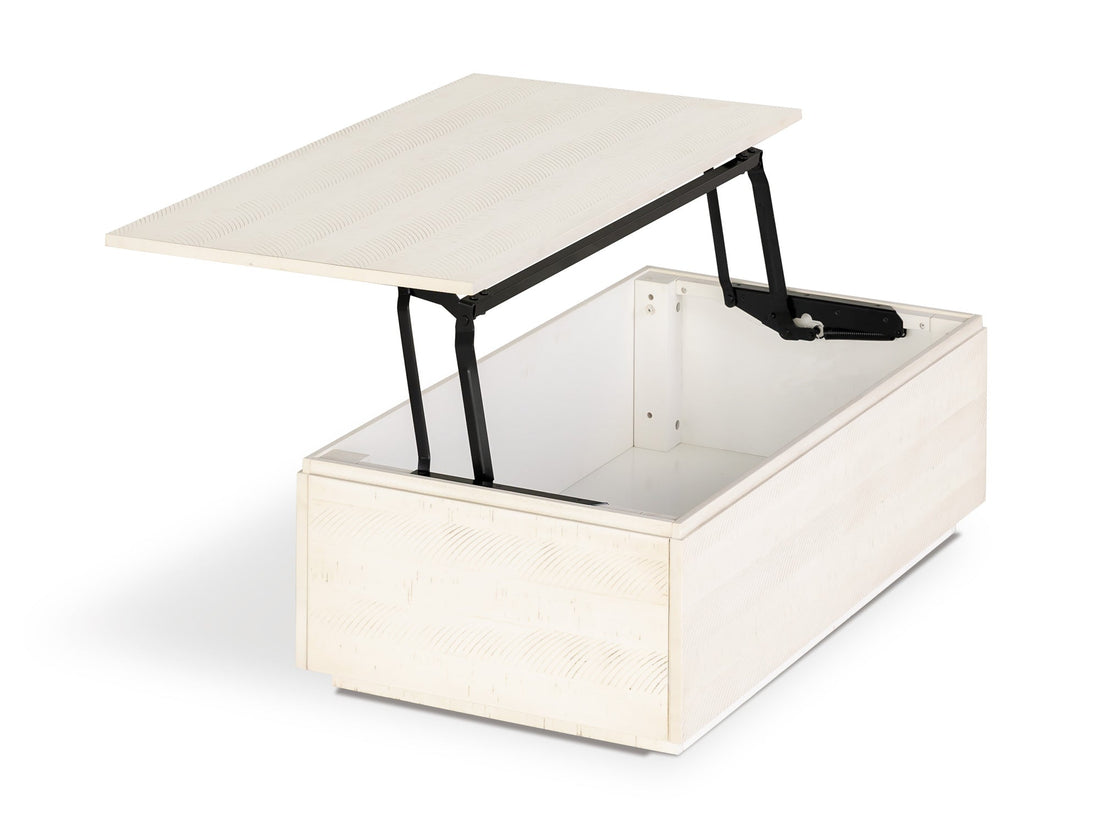 Table basse relevable et extensible en bois, avec rangement, bouleau canadien — vue 9