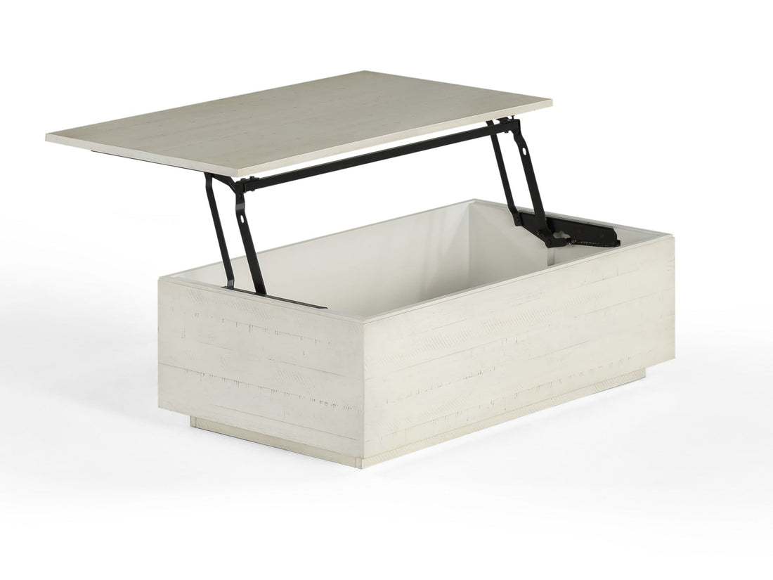 Table basse relevable et extensible en bois, avec rangement, bouleau canadien — vue 10