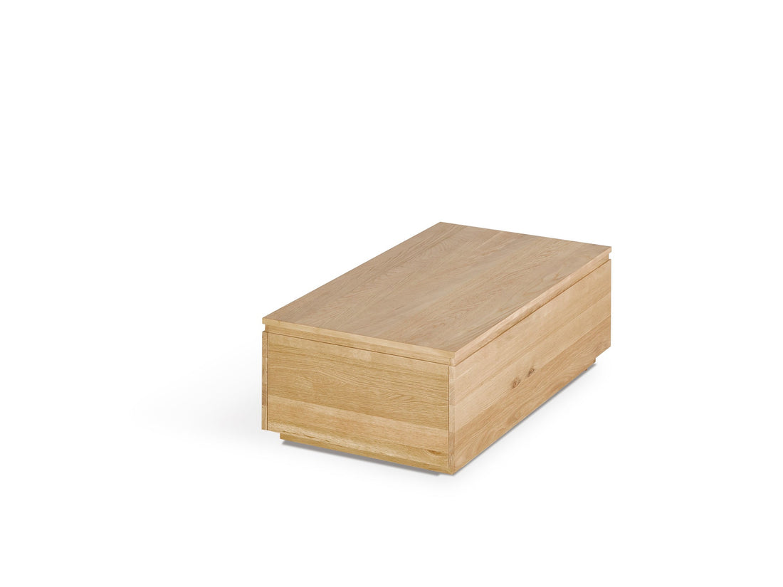Table basse relevable et extensible en bois, avec rangement, chêne scandinave — vue 4