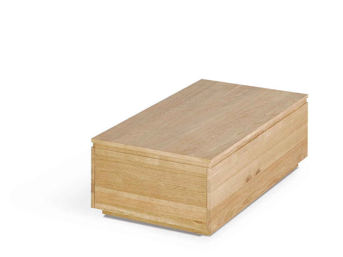 Table basse relevable et extensible en bois, avec rangement, chêne scandinave — vue 8