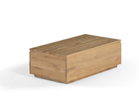 Table basse relevable et extensible en bois, avec rangement, chêne scandinave — vue 1