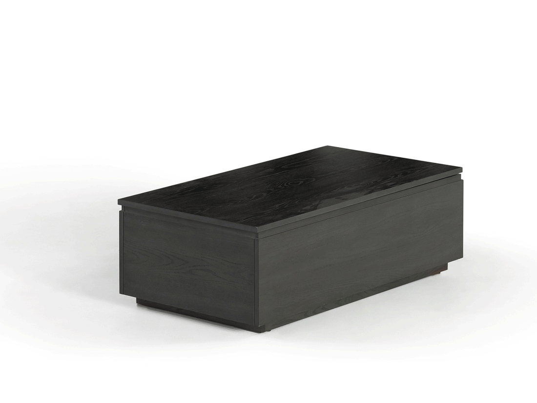 Table basse relevable et extensible en bois, avec rangement, hickory fumé — vue 2